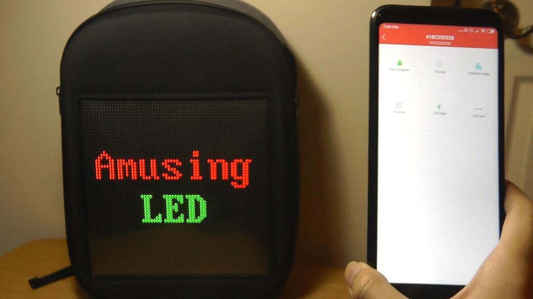 Светодиодный LED Рюкзак Обзор: Уникальный цветной экран на рюкзаке